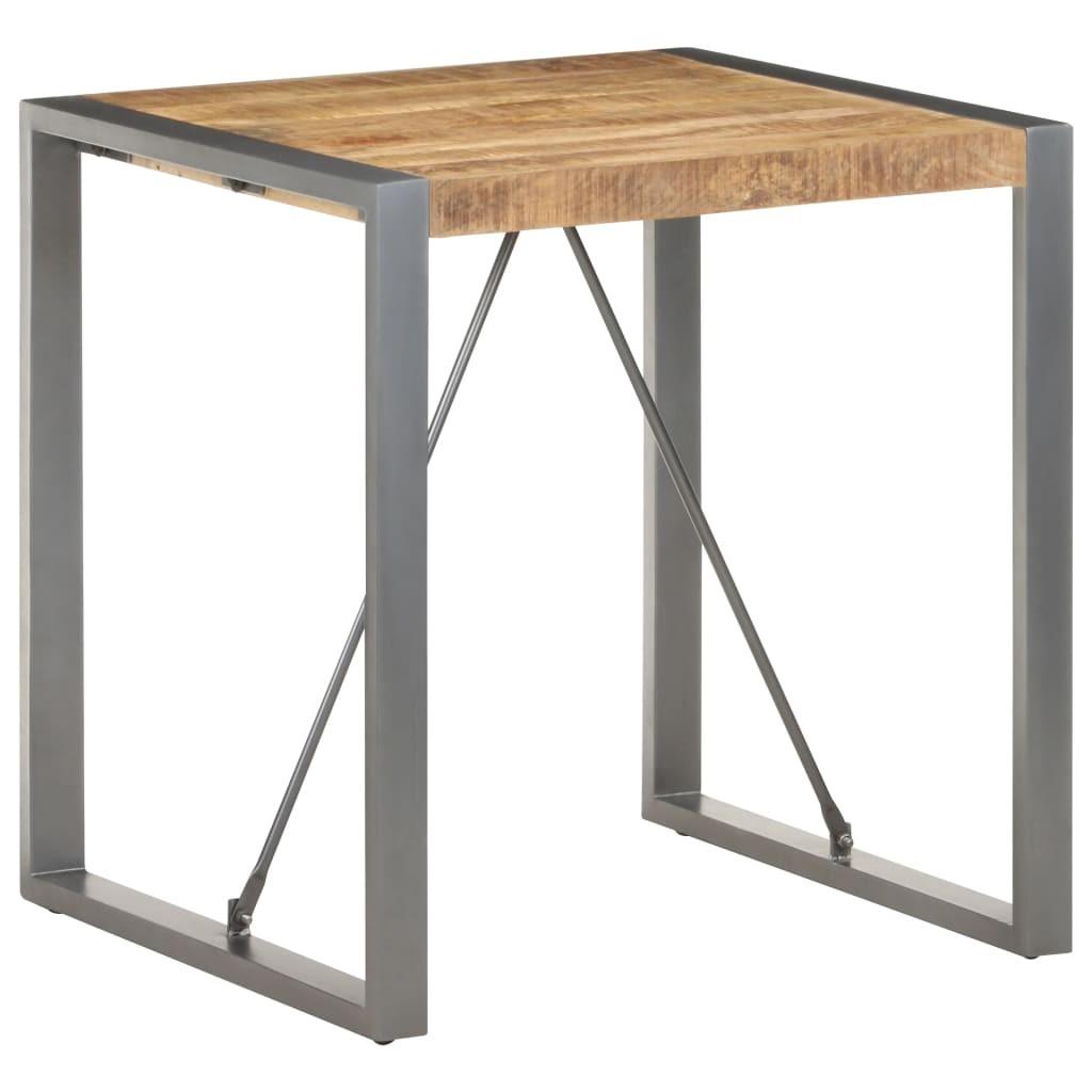 Spisebord i massivt ru mangotræ 70 x 70 x 75 cm - industrielt bistrobord billede