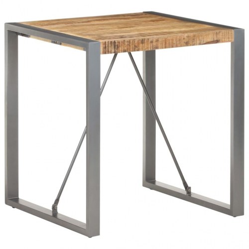 Spisebord i massivt ru mangotræ 70 x 70 x 75 cm - industrielt bistrobord
