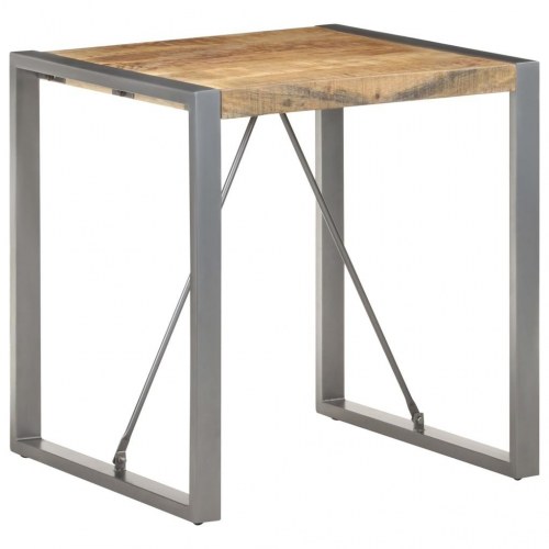 Spisebord i massivt ru mangotræ 70 x 70 x 75 cm - industrielt bistrobord