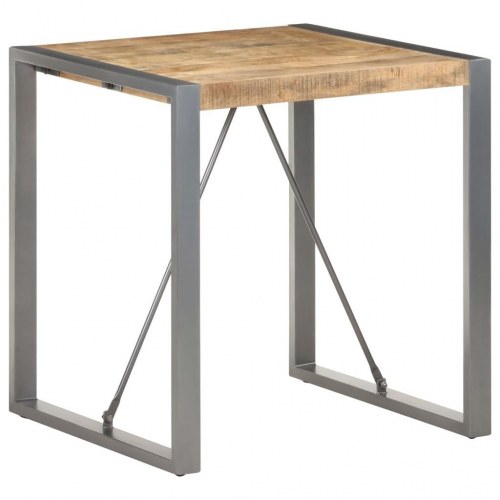 Spisebord i massivt ru mangotræ 70 x 70 x 75 cm - industrielt bistrobord