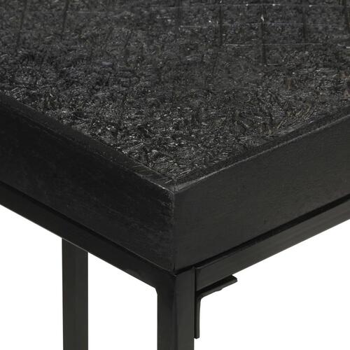 Konsolbord 110x35x76 cm massivt akacietræ og mangotræ sort