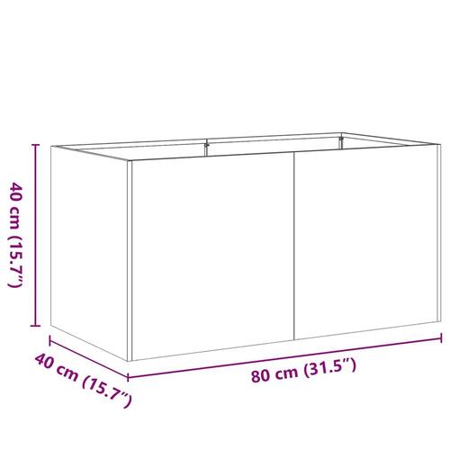 Plantekasse 80x40x40 cm rustfrit stål