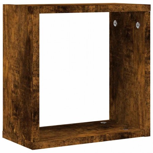 Væghylder kubeformet - 2 stk. 30×15×30 cm, røget egetræ
