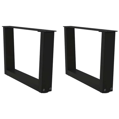 Spisebordsben V-form 2 stk Sort 60x(30-31,3) cm Stål