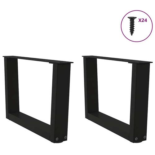 Spisebordsben V-form 2 stk Sort 60x(30-31,3) cm Stål
