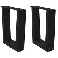 Spisebordsben V-form 2 stk 40x(30-31,3) cm stål sort