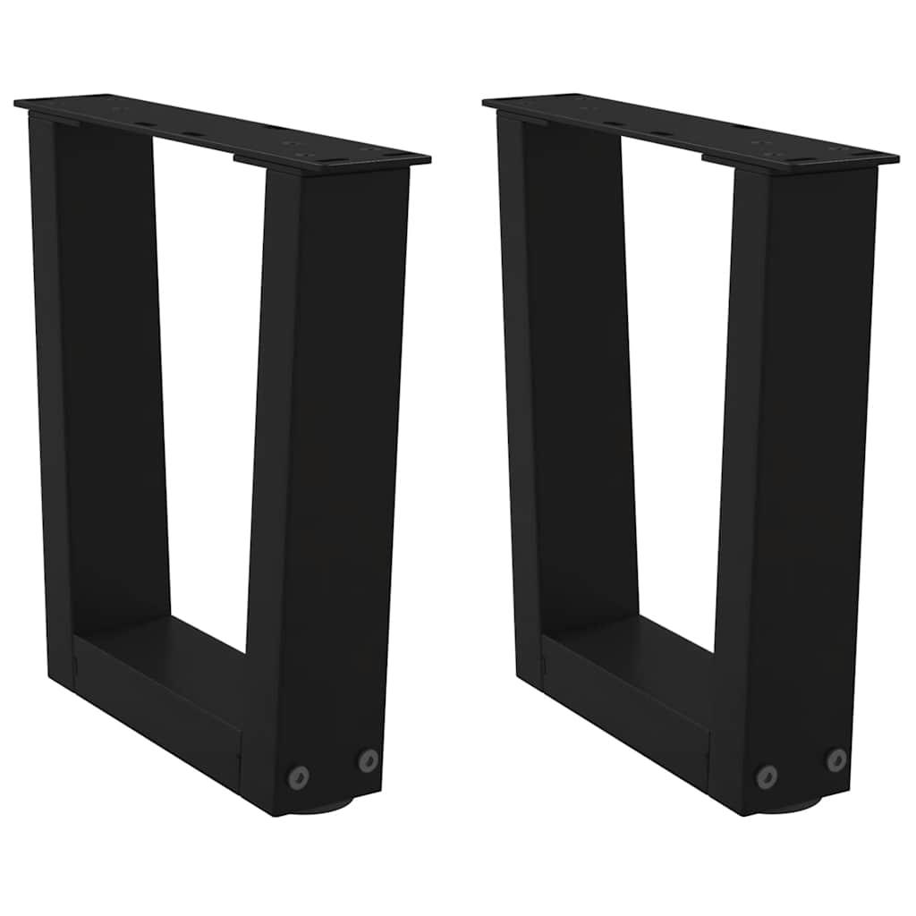 Spisebordsben V-form 2 stk 40x(30-31,3) cm stål sort
