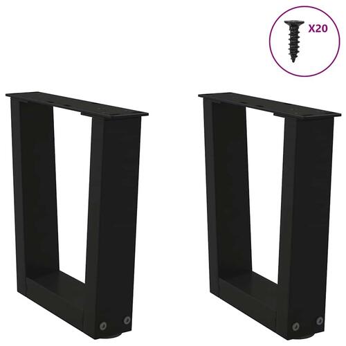 Spisebordsben V-form 2 stk 40x(30-31,3) cm stål sort