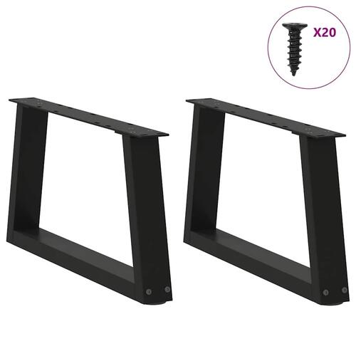 Spisebordsben V-form 2 stk 50x(30-31,3) cm stål sort