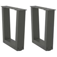 Spisebordsben V-form 2 stk 40x(30-31,3) cm stål antracitgrå
