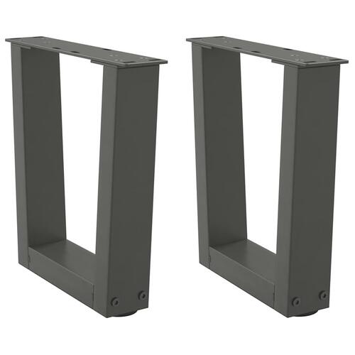 Spisebordsben V-form 2 stk 40x(30-31,3) cm stål antracitgrå