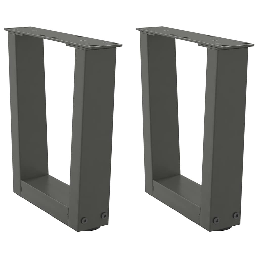 Spisebordsben V-form 2 stk 40x(30-31,3) cm stål antracitgrå