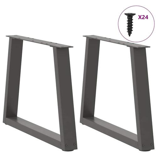 Spisebordsben V-formet 2 stk. 60x(42-43,3) cm stål antracitgrå