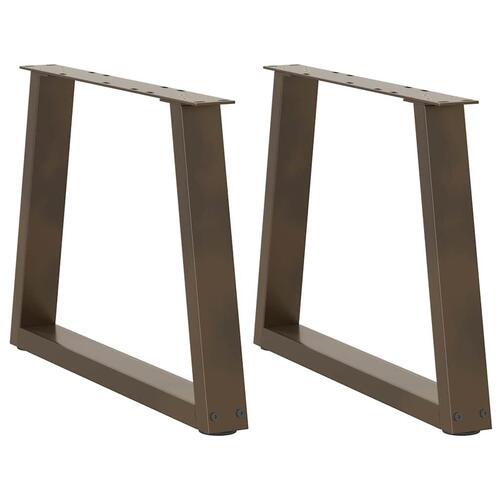 Spisebordsben V-formet 2 stk. 70x(42-43,3) cm stål sort