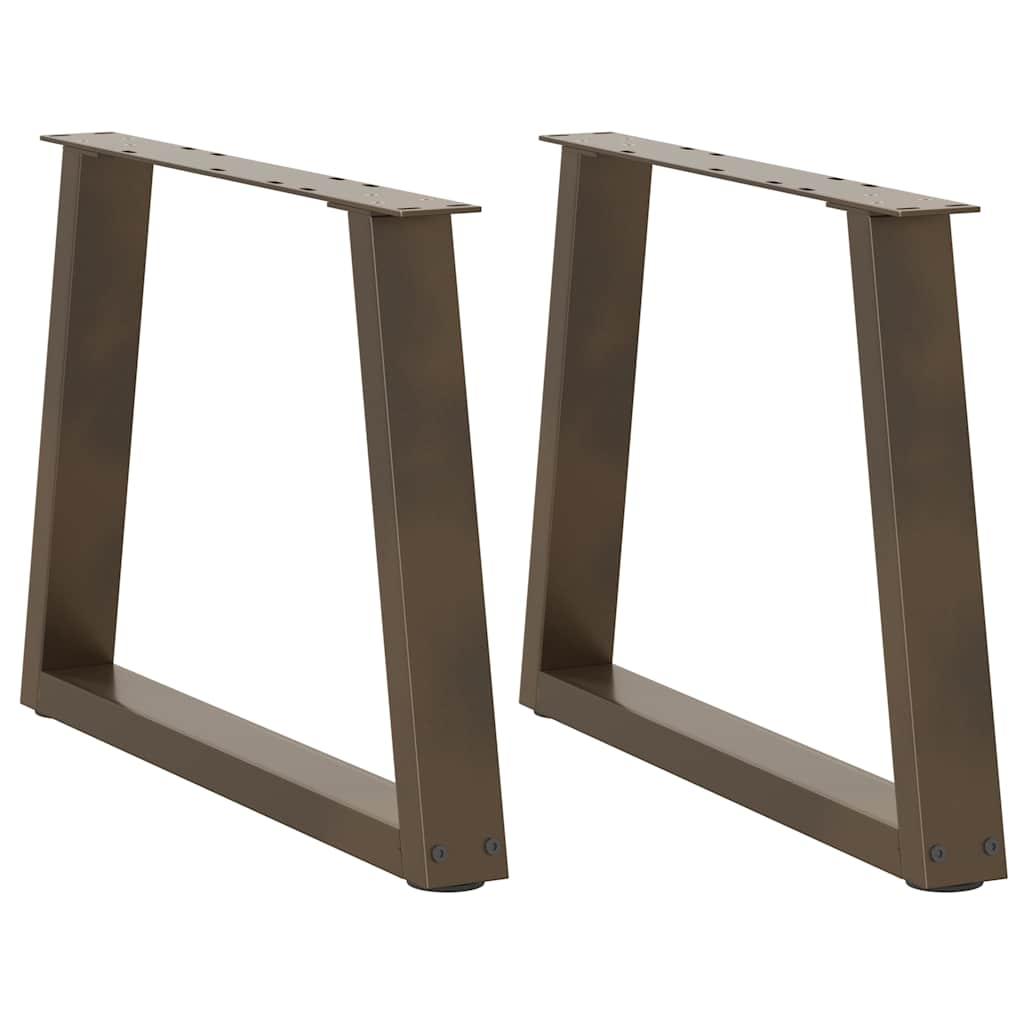Spisebordsben V-formet 2 stk. 70x(42-43,3) cm stål sort