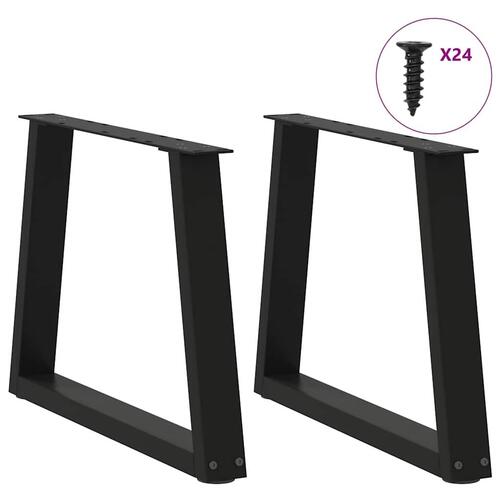 Spisebordsben V-formet 2 stk. 70x(42-43,3) cm stål sort