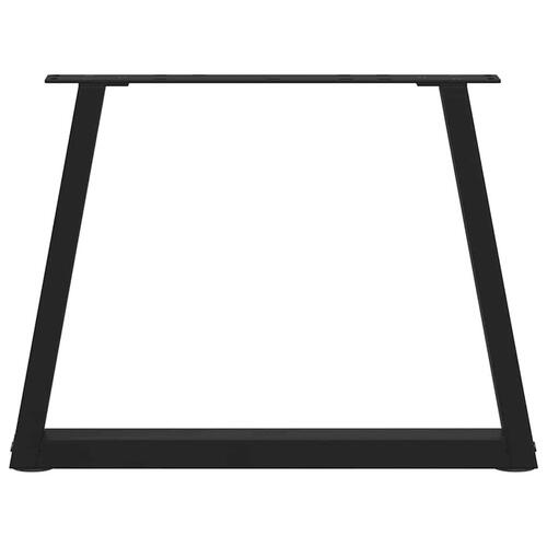 Spisebordsben V-formet 2 stk. 70x(42-43,3) cm stål sort