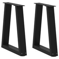 Spisebordsben V-formet 2 stk. 28x(42-43,3) cm stål sort