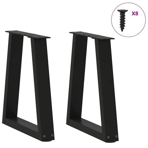Spisebordsben V-formet 2 stk. 28x(42-43,3) cm stål sort