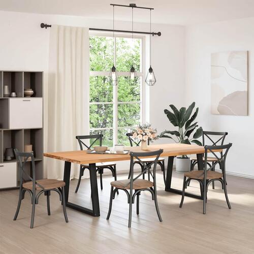 Spisebordsben V-formet 2 stk 70x(72-73,3) cm stål sort