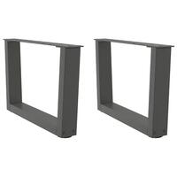 Spisebordsben V-form 2 stk 50x(30-31,3) cm stål antracitgrå
