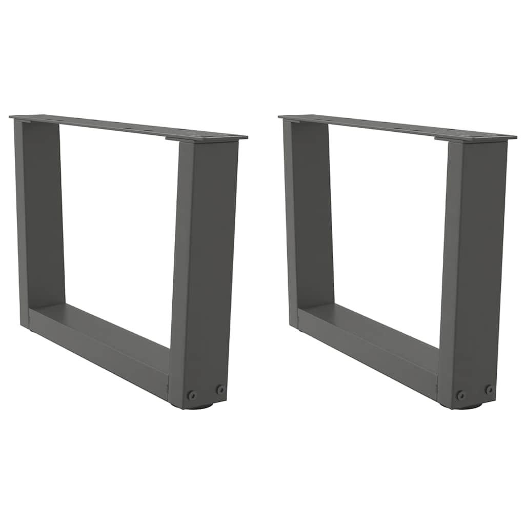 Spisebordsben V-form 2 stk 50x(30-31,3) cm stål antracitgrå