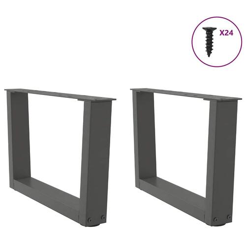 Spisebordsben V-form 2 stk 50x(30-31,3) cm stål antracitgrå