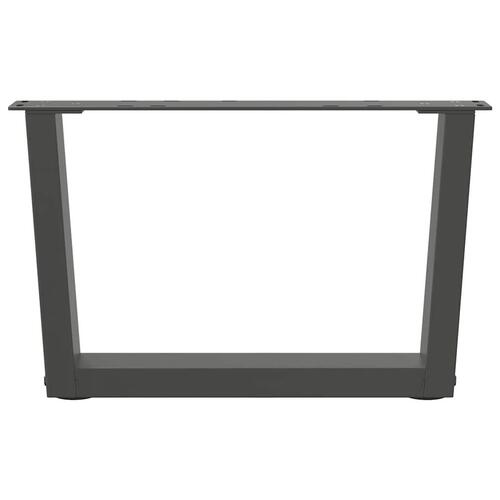 Spisebordsben V-form 2 stk 50x(30-31,3) cm stål antracitgrå