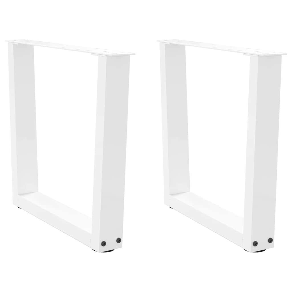 Spisebordsben V-formet 2 stk. 60x(42-43,3) cm stål hvid