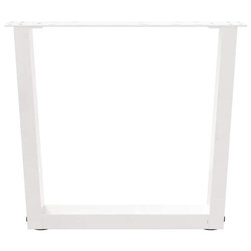 Spisebordsben V-formet 2 stk. 60x(42-43,3) cm stål hvid