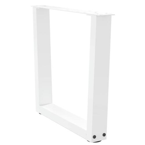 Spisebordsben V-formet 2 stk. 60x(42-43,3) cm stål hvid