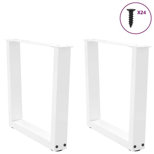 Spisebordsben V-formet 2 stk. 60x(42-43,3) cm stål hvid