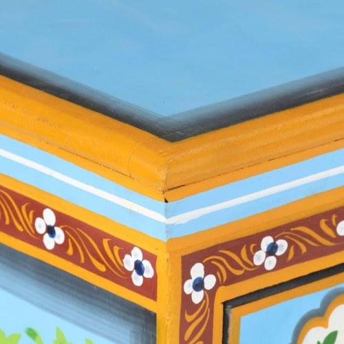 Håndmalet skænk 110x30x76 cm massivt mangotræ flerfarvet