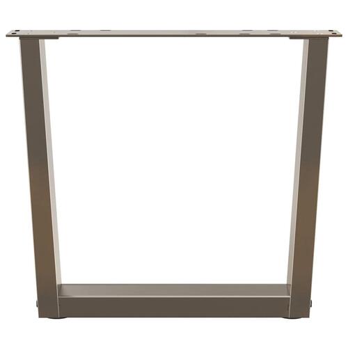 Spisebordsben V-formet 2 stk. naturstål 50x(42-43,3) cm stål