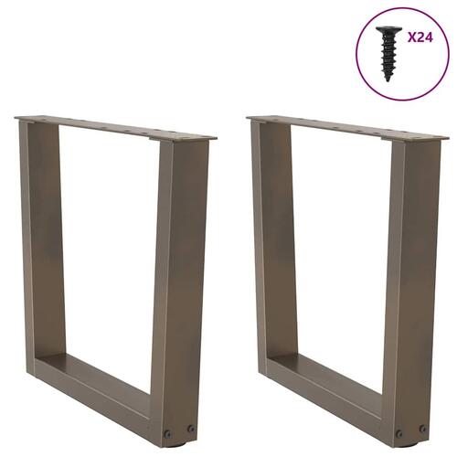 Spisebordsben V-formet 2 stk. naturstål 50x(42-43,3) cm stål
