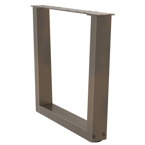 Spisebordsben V-formet 2 stk. naturstål 50x(42-43,3) cm stål