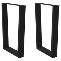 Spisebordsben V-formet 2 stk 70x(72-73,3) cm stål sort