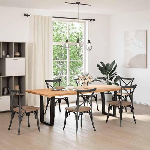 Spisebordsben V-formet 2 stk 70x(72-73,3) cm stål sort