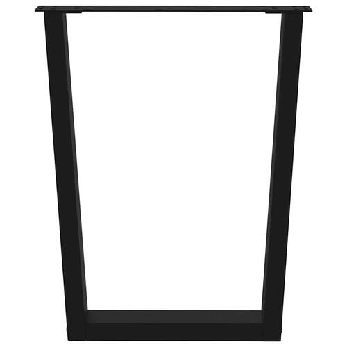 Spisebordsben V-formet 2 stk 70x(72-73,3) cm stål sort
