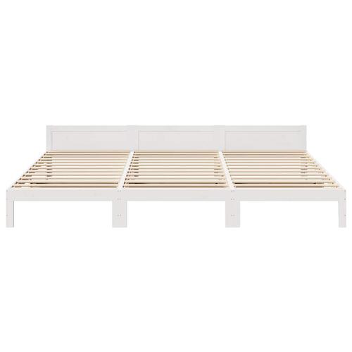 Familie sengeramme uden madras 270x200 cm massivt fyrretræ hvid