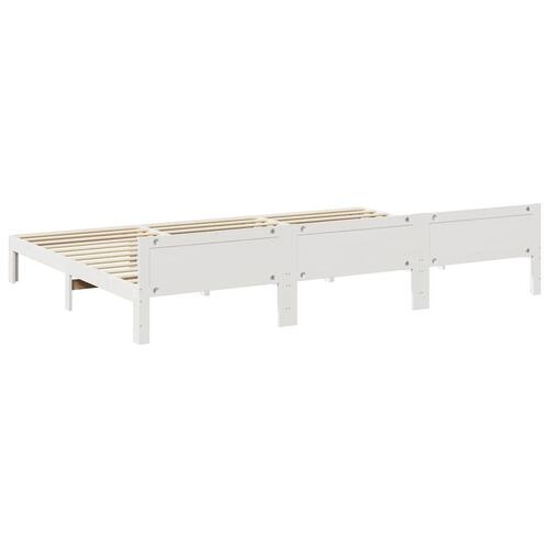 Familie sengeramme uden madras 270x200 cm massivt fyrretræ hvid
