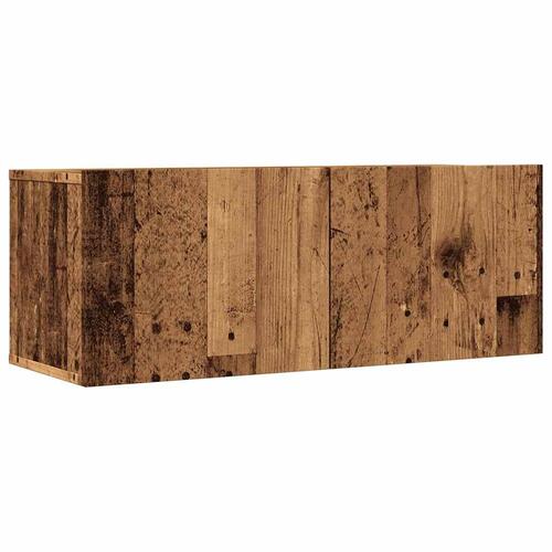Væghængte tv-borde 2 stk. 80x30x30 cm gammelt træ-look