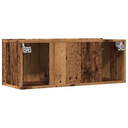 Væghængte tv-borde 2 stk. 80x30x30 cm gammelt træ-look