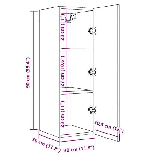 Tv-skabe 2 stk. 30,5x30x90 cm konstrueret træ antikt træ