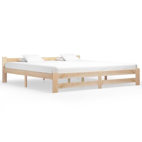 Sengeramme uden madras massivt fyrretræ 200x200 cm