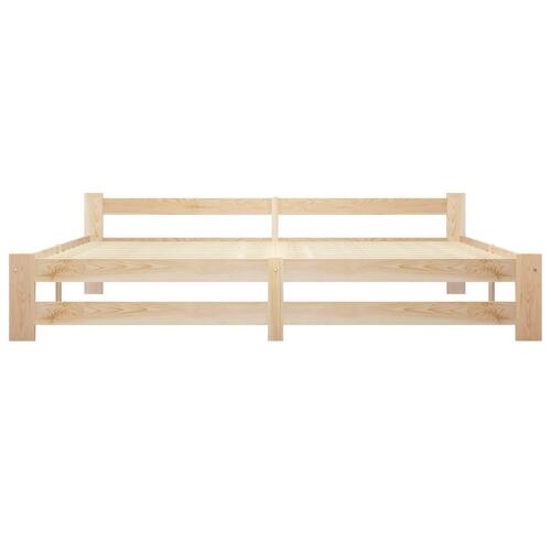 Sengeramme uden madras massivt fyrretræ 200x200 cm