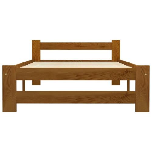 Sengeramme uden madras massivt fyrretræ 90x200 cm honningbrun
