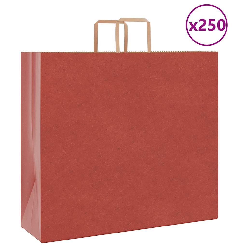 Papirposer 250 stk. med håndtag 54x15x49 cm rød billede