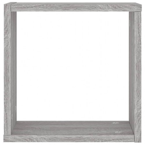 Væghylder 6 stk. kubeformet - 30×15×30 cm, grå sonoma-eg