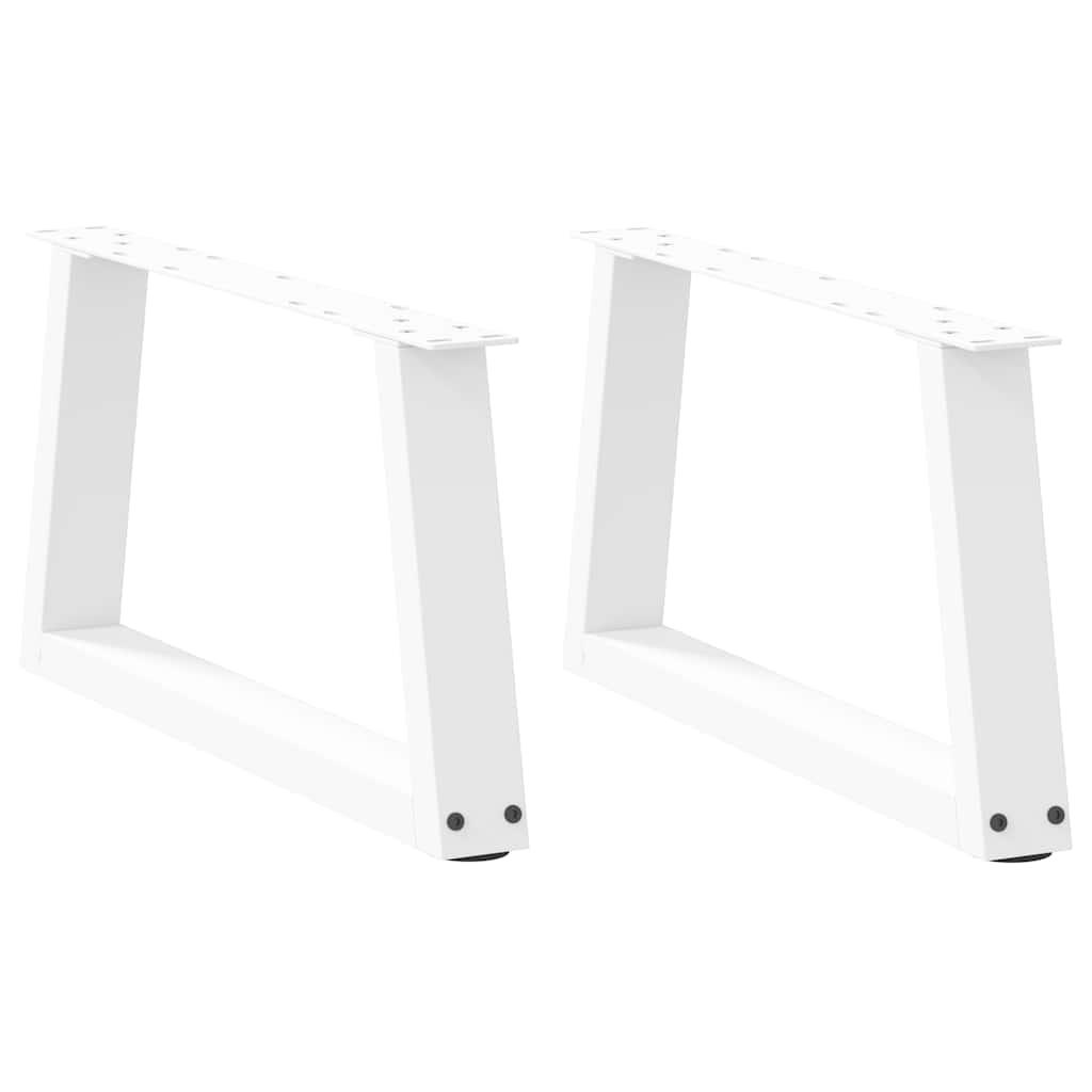 Spisebordsben V-form 2 stk 50x(30-31,3) cm stål hvid